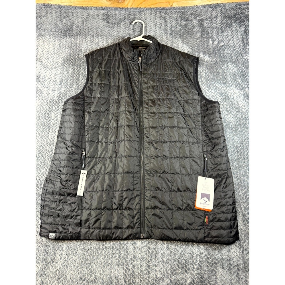 Storm Creek Traveler Puffer Vest Mens 2XL‎ Black Outdoor Warm Mock Neck Full Zip